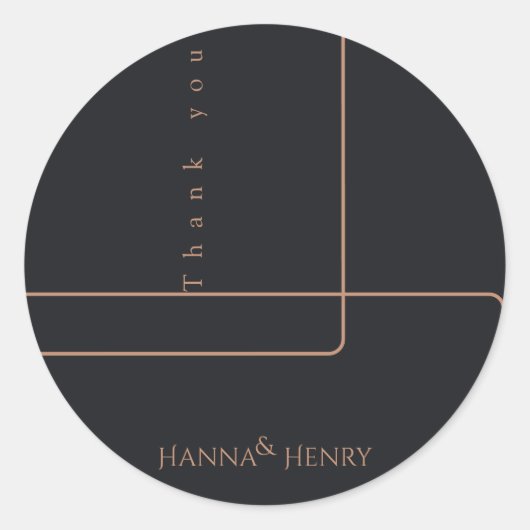 elegante zwarte roos goud modern  ronde sticker (Voorkant)