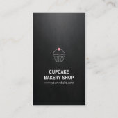 Elegante zwarte roze cupcake zoete bakkerij winkel visitekaartje (Voorkant)
