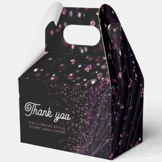 Elegante zwarte roze glitters bruidsfeest cadeauve bedankdoosjes
