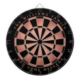 Elegante Zwarte Roze Goud Roze Aangepaste Naam Geo Dartbord