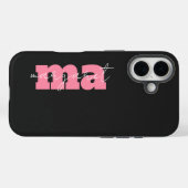 Elegante zwarte roze monogram initiaal script naam Case-Mate iPhone case (Achterkant (horizontaal))