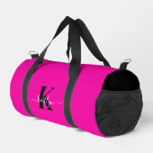 Elegante Zwarte Roze Script Monogram Plunjezak (Rechterhoek)