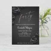 Elegante zwarte Rozen gotische 40e verjaardag Kaart