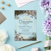 Elegante zwarte Rozen Gotische Quinceañera Acryl Uitnodigingen (Insitu (Huwelijk))