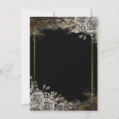 Elegante zwarte Rozen Gotische Quinceañera Kaart (Achterkant)