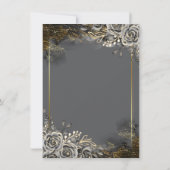 Elegante zwarte Rozen grijs pensioen Kaart (Achterkant)