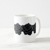 Elegante zwarte Rozen koffie Mok (Voorkant rechts)