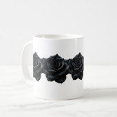 Elegante zwarte Rozen koffie Mok (Voorkant links)
