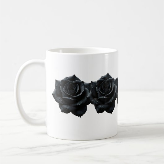 Elegante zwarte Rozen koffie Mok (Links)