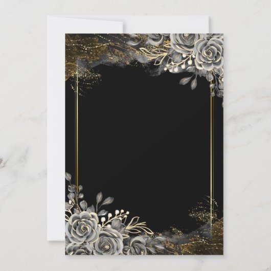 Elegante zwarte Rozen, Lichten zwart 60ste Verjaar Kaart (Achterkant)