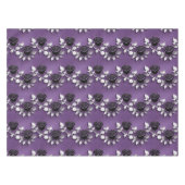 Elegante Zwarte Rozen Met Zilveren Bladeren Tafelkleed (Voorkant (Horizontaal))