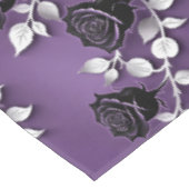 Elegante Zwarte Rozen Met Zilveren Bladeren Tafelkleed (Gekanteld)