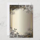 Elegante zwarte Rozen, String Lights 75th Verjaard Kaart (Achterkant)