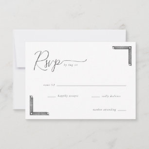 Elegante Zwarte RSVP Kaart
