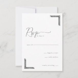 Elegante Zwarte RSVP Kaart
