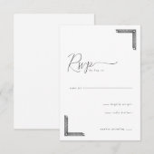 Elegante Zwarte RSVP Kaart (Voorkant / Achterkant)