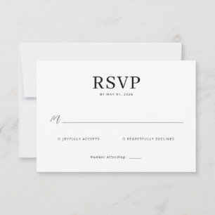 Elegante Zwarte RSVP Kaart