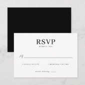 Elegante Zwarte RSVP Kaart (Voorkant / Achterkant)