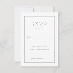 Elegante zwarte RSVP kaart