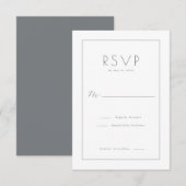 Elegante zwarte RSVP kaart (Voorkant / Achterkant)