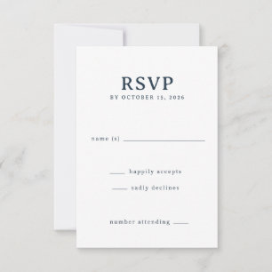 Elegante zwarte RSVP kaart