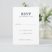 Elegante zwarte RSVP kaart (Staand voorkant)