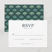 Elegante zwarte RSVP kaart (Voorkant / Achterkant)