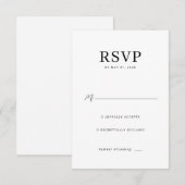 Elegante zwarte RSVP kaart (Voorkant / Achterkant)