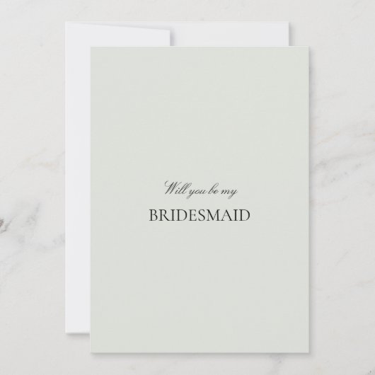 Elegante zwarte salie groene bruidsmeisje voorstel save the date (Voorkant)