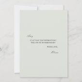 Elegante zwarte salie groene bruidsmeisje voorstel save the date (Achterkant)