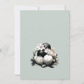 Elegante zwarte salie ivoor kerstfeest kaart (Achterkant)