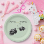 Elegante zwarte salie Waterverf kustbruiloft Papieren Bordje (Feest)