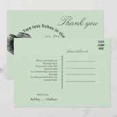 Elegante zwarte salie Waterverf vis bruiloft Kaart (Voorkant / Achterkant)