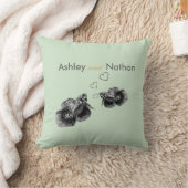 Elegante zwarte salie Waterverf vis bruiloft Kussen (Deken)