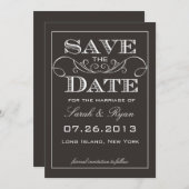 Elegante zwarte Save the Date-aankondiging Save The Date (Voorkant / Achterkant)