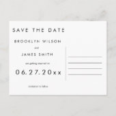 Elegante zwarte Save The Date-ansichtkaarten Aankondigingskaart (Achterkant)