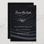 Elegante zwarte Save the Date kaart (Voorkant / Achterkant)