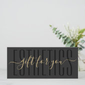 Elegante Zwarte Schoonheidsspecialiste Geschenkkaa (Staand voorkant)