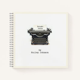 Elegante zwarte schrijfmachine notitieboek