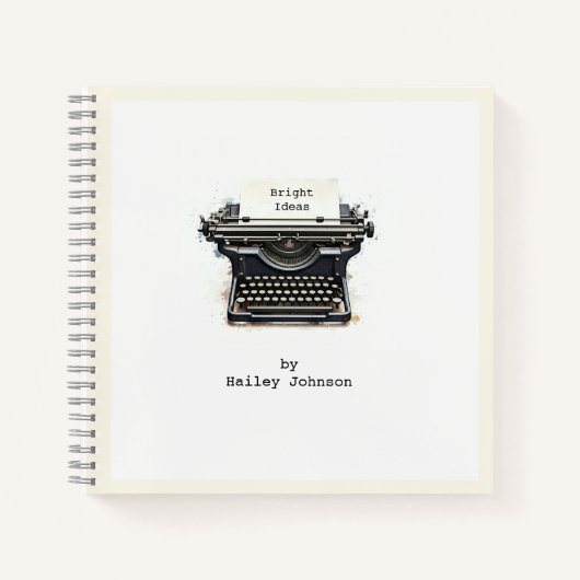 Elegante zwarte  schrijfmachine notitieboek (Voorkant)