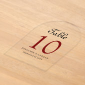 Elegante Zwarte Script Acryl Boog Tafelnummer (Laagn)