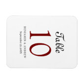 Elegante Zwarte Script Acryl Boog Tafelnummer Magneet (Horizontaal)