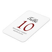 Elegante Zwarte Script Acryl Boog Tafelnummer Magneet (Linkerzijde)