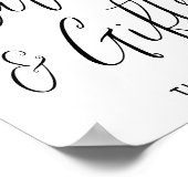 Elegante zwarte script afstudeerkaarten en -cadeau poster (Hoek)