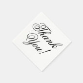 Elegante Zwarte Script Bedankt voor de Bruiloft Servetten (Hoek)