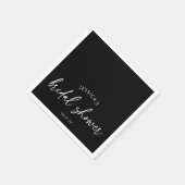 Elegante Zwarte Script Bruidsdouche Servet (Hoek)
