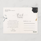 Elegante Zwarte Script Calligrafie RN Afstuderen Briefkaart (Achterkant)