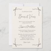 Elegante Zwarte Script Eenvoudige Coquette Strik B Kaart (Voorkant)