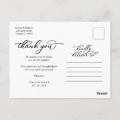 Elegante Zwarte Script Foto Bedankt Briefkaart (Achterkant)