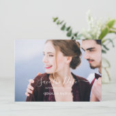 Elegante Zwarte Script Foto Bewaar de Datum Kaart (Staand voorkant)